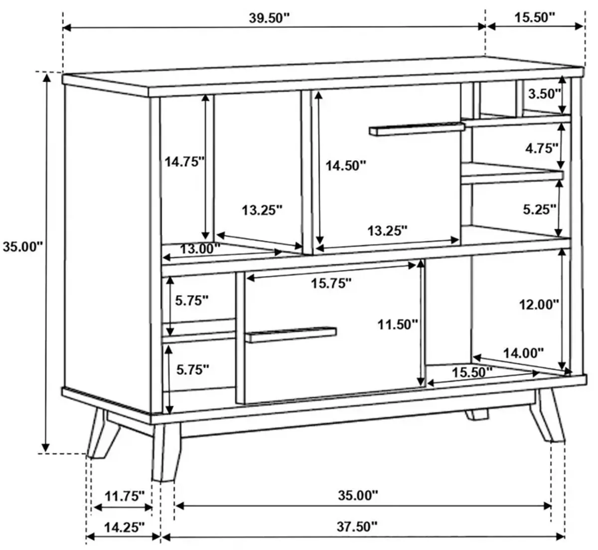 Ezekiel Wine Cabinet with 2 Sliding Doors Walnut and Black