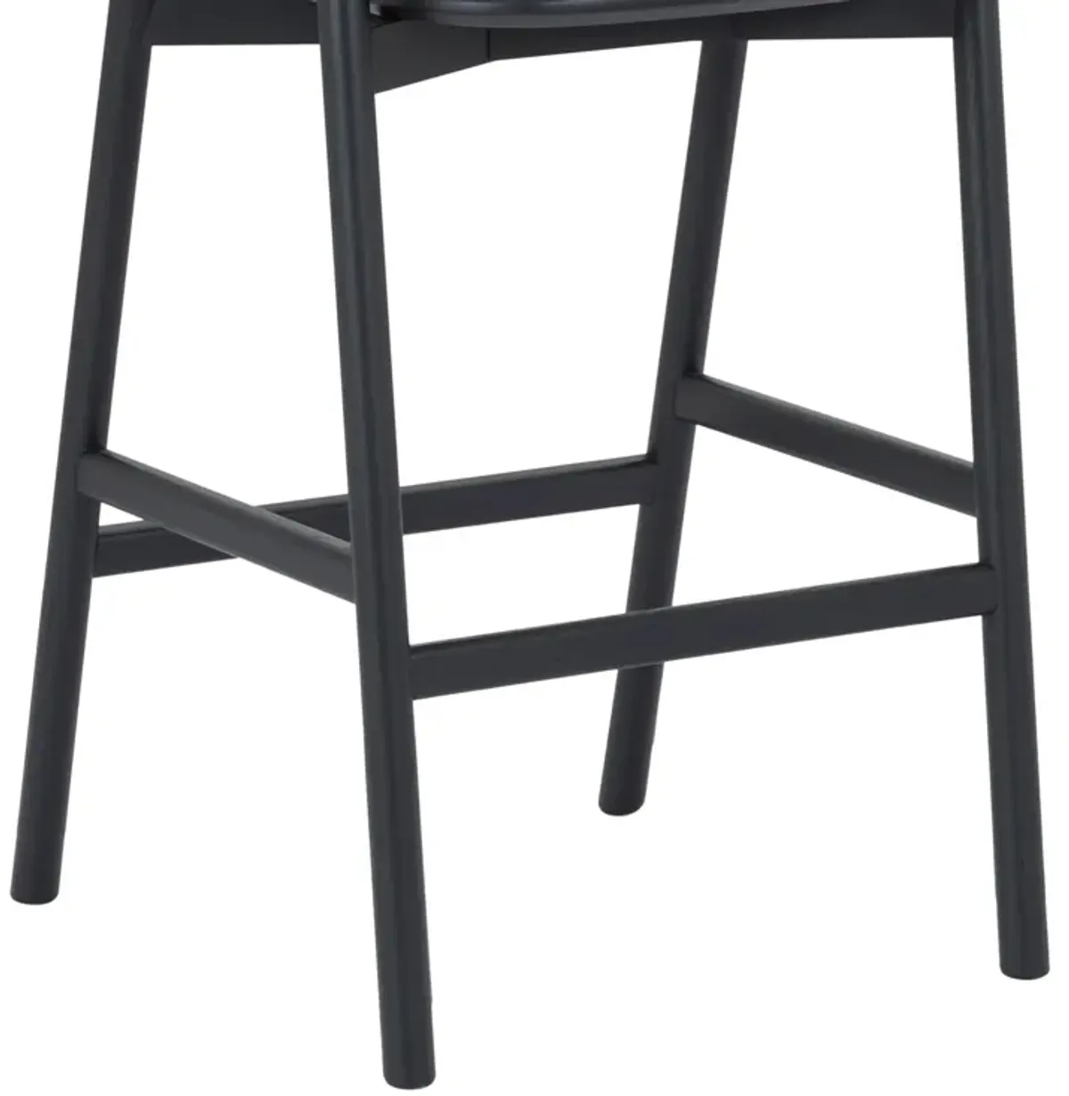 Echo Black Oak Wood and Faux Leather Bar Stool