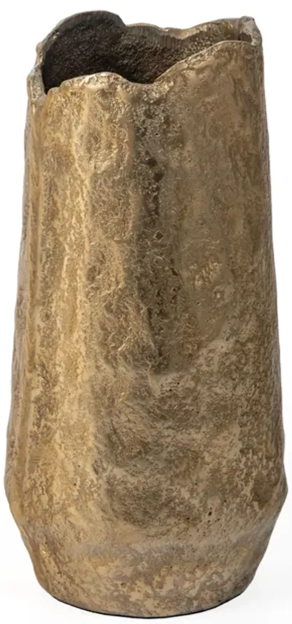 Samira 10" Metal Table Vase, Small Gold