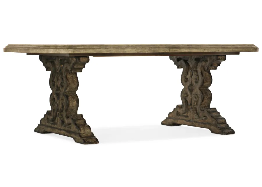 La Grange Le Vieux 86" Pedestal Two Leaf Dining Table 