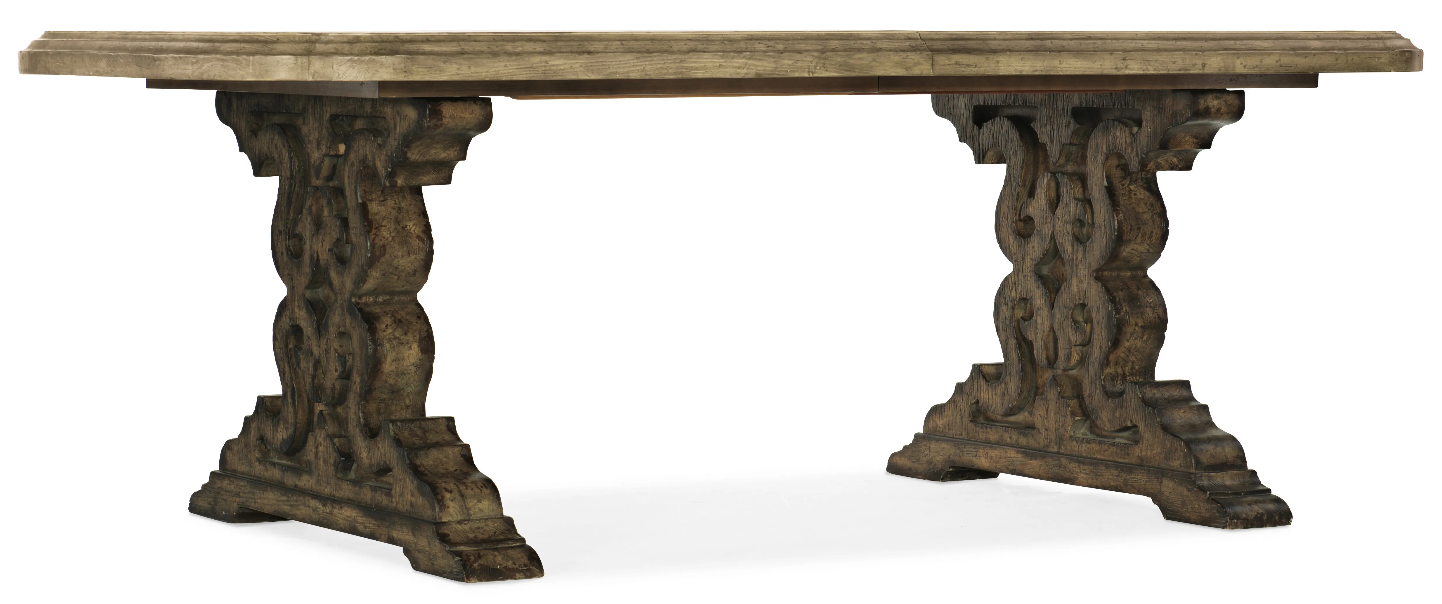 La Grange Le Vieux 86" Pedestal Two Leaf Dining Table 