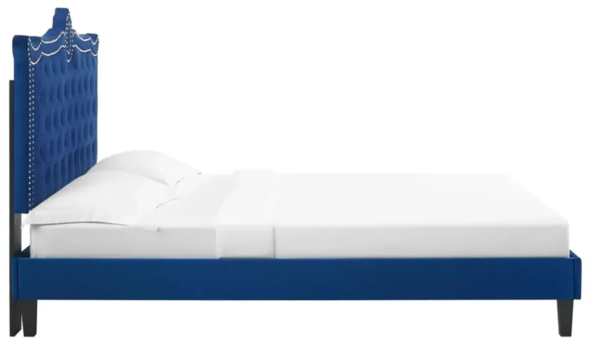 Clara Performance Velvet Queen Platform Bed