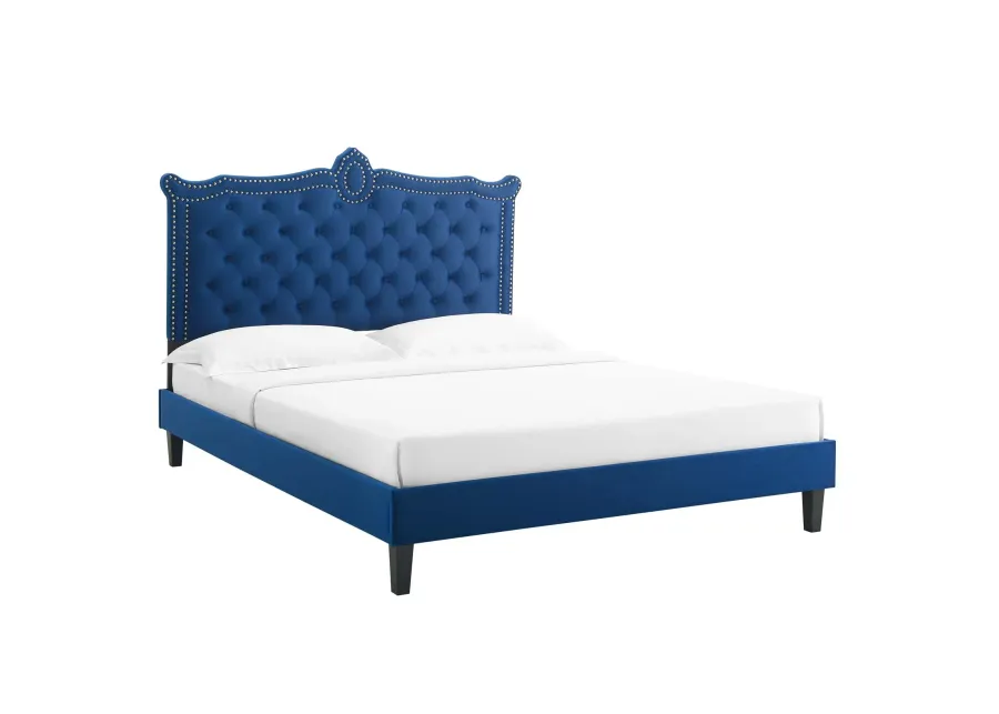 Clara Performance Velvet Queen Platform Bed