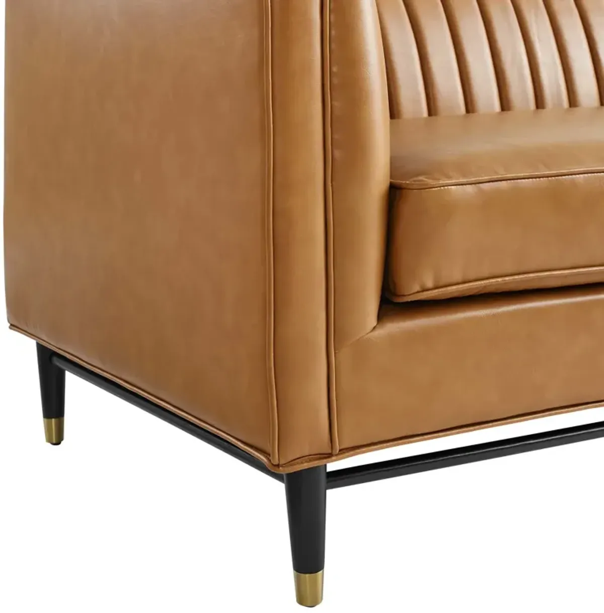 Devote Channel Tufted Vegan Leather Loveseat