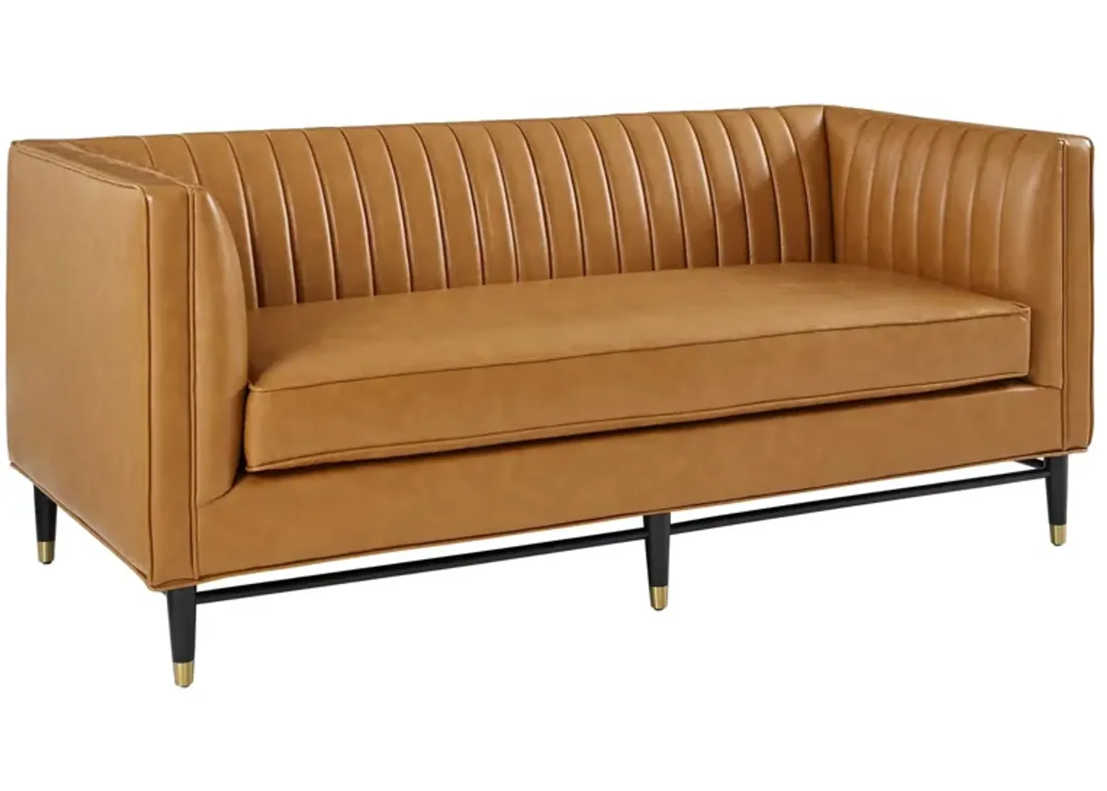 Devote Channel Tufted Vegan Leather Loveseat