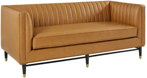 Devote Channel Tufted Vegan Leather Loveseat