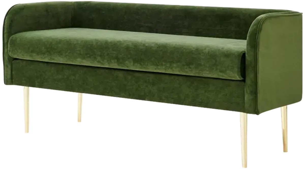 Marsha Velvet Bench, Dainty Green 