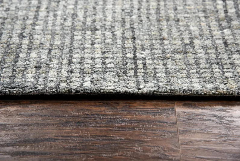 Talbot Dark Gray Tweed Wool 2'6" x 8' Runner Rug