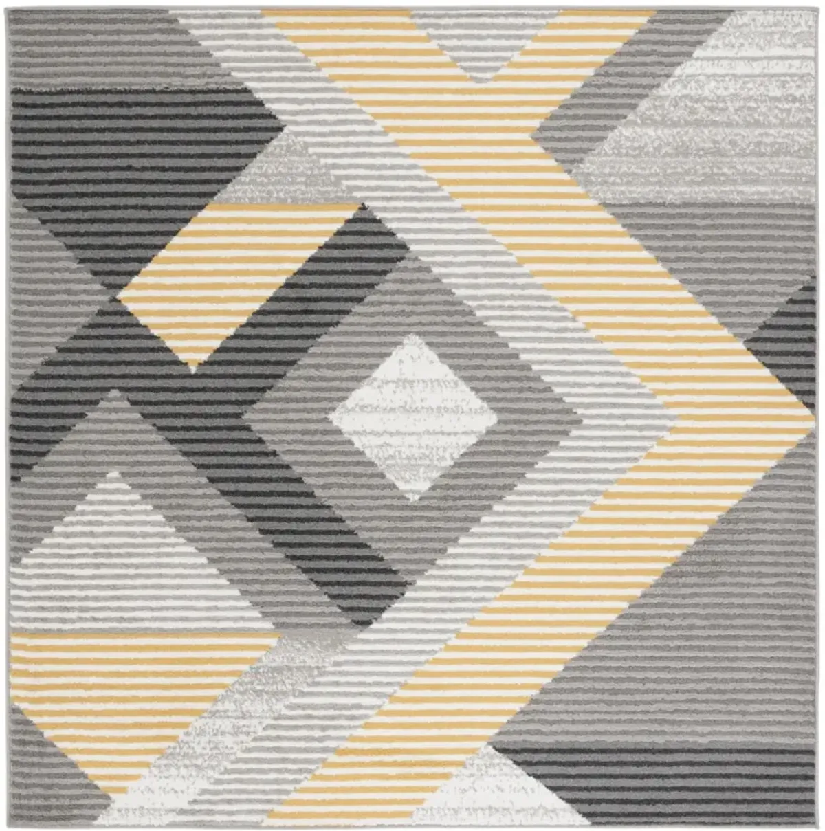 PYRAMID 240 GREY  6'-7' x 6'-7' Square Square Rug