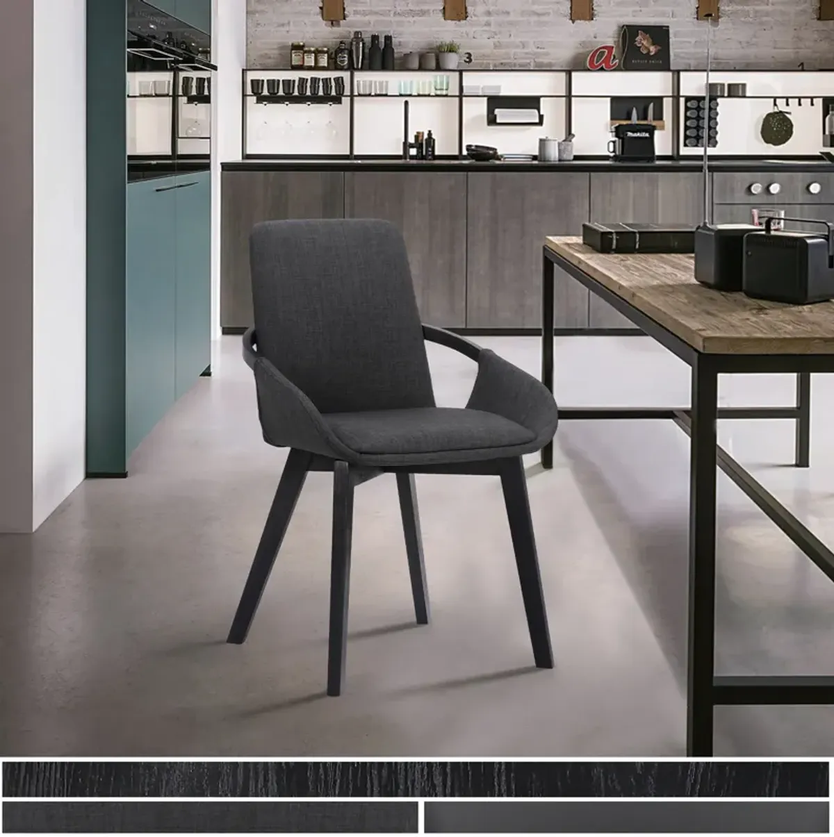 Greisen Modern Charcoal Wood Dining Room Chair