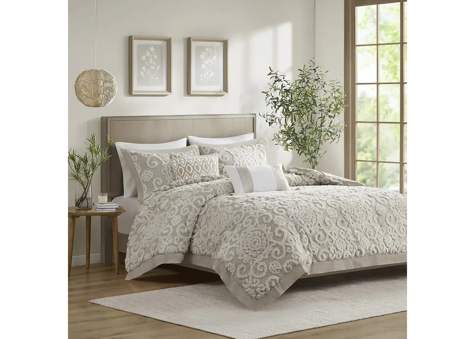 Harbor House Suzanna Taupe Cotton Comforter Mini Set