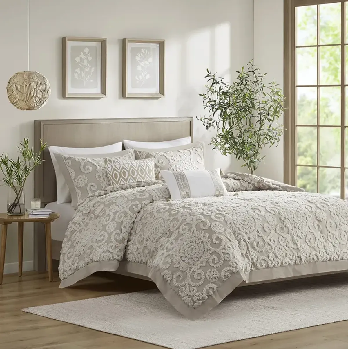 Harbor House Suzanna Taupe Cotton Comforter Mini Set