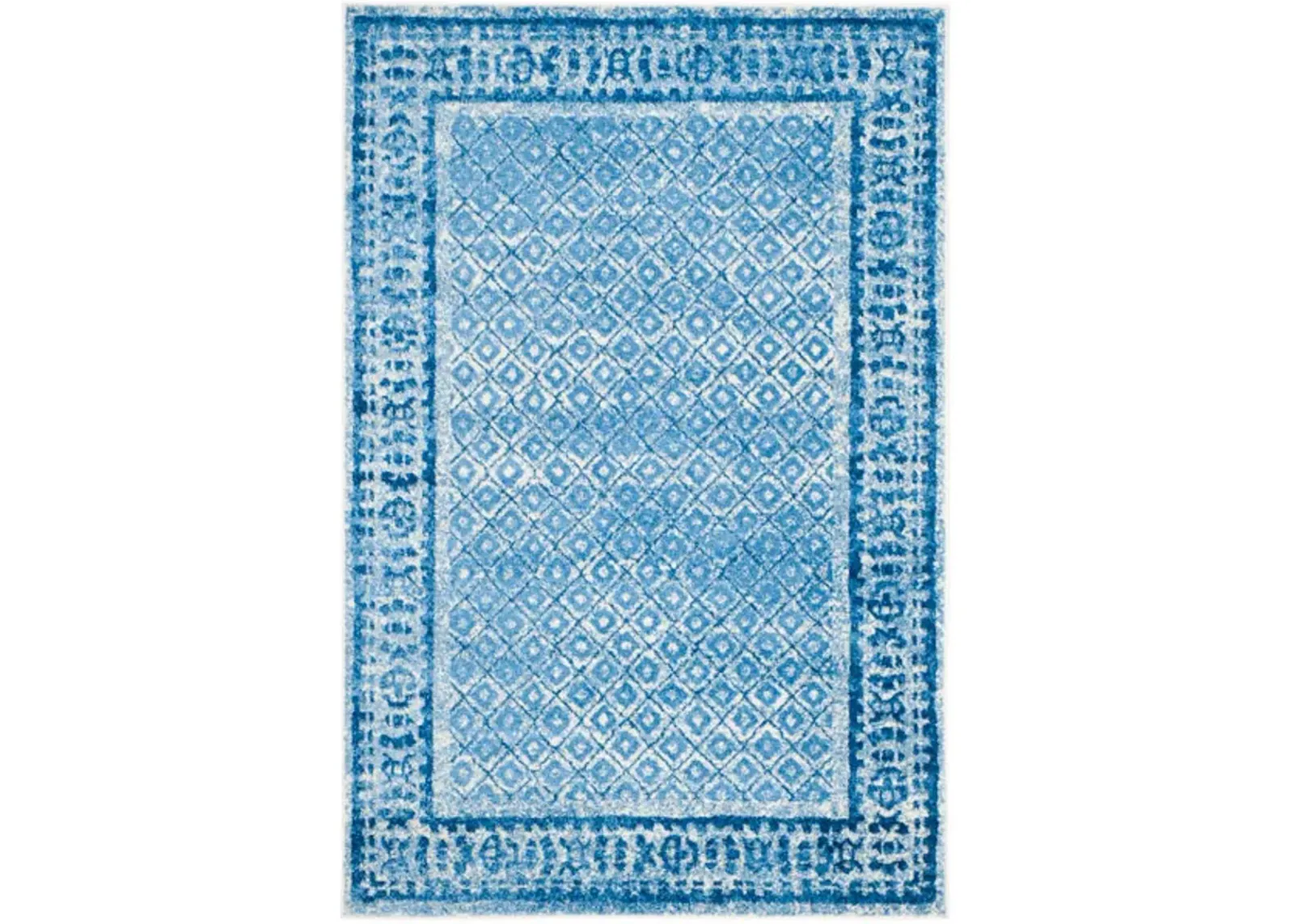 Adirondack Contemporary Silver / Blue 2'-6" X 12' Powerloomed Rug