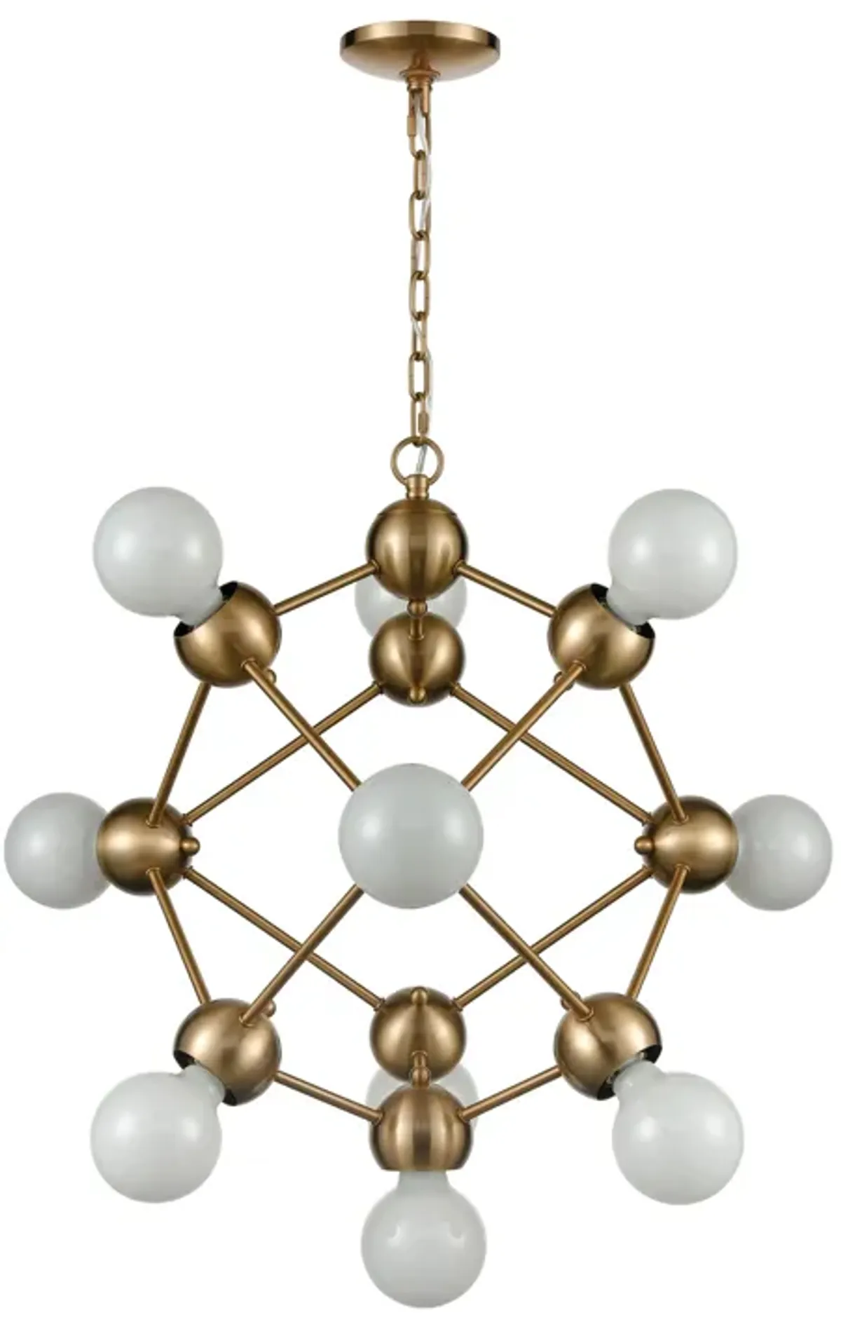 Grow from Here 10-Light Chandelier in Satin Brass