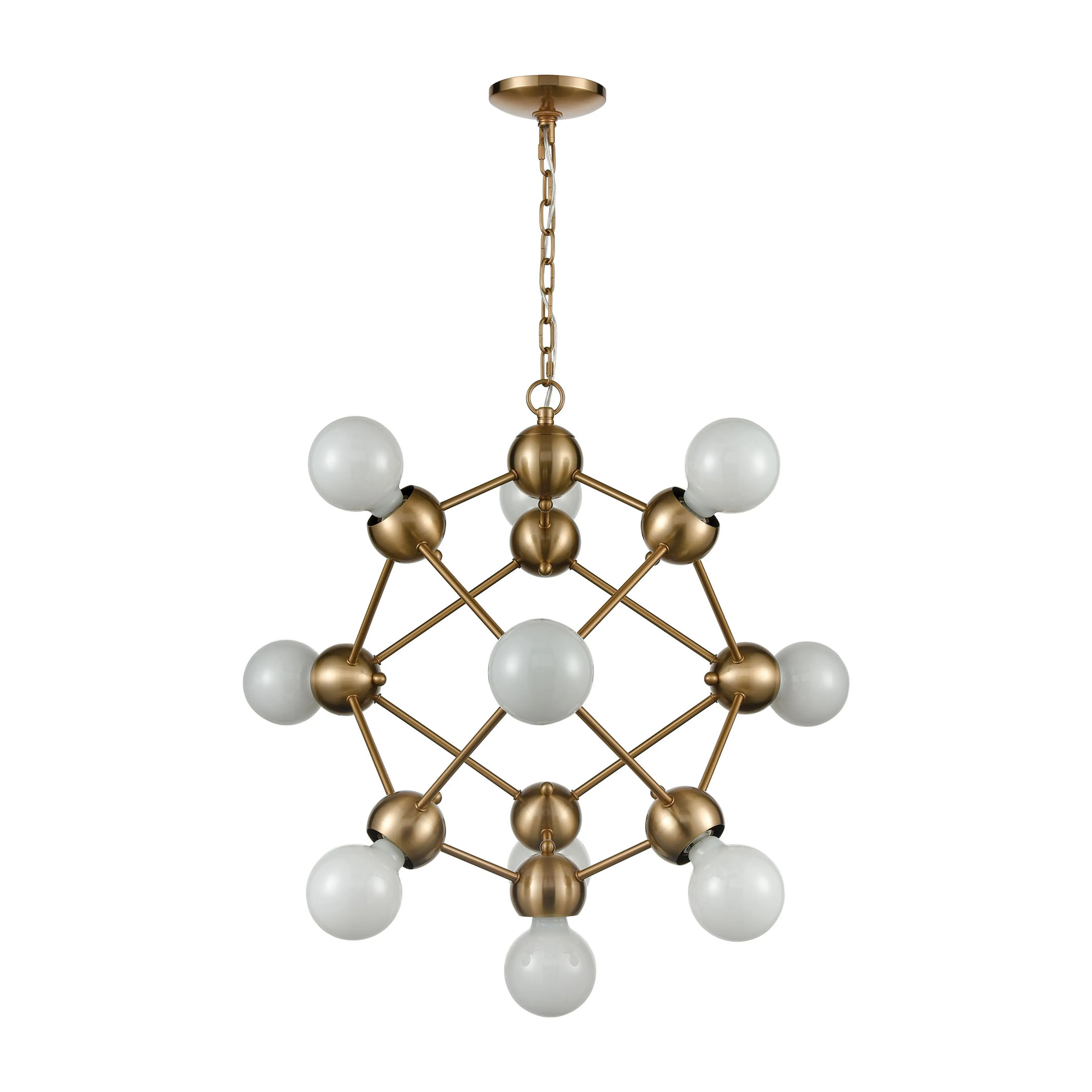 Grow from Here 10-Light Chandelier in Satin Brass