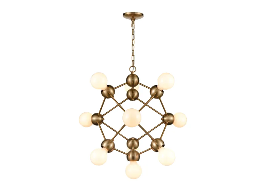 Grow from Here 10-Light Chandelier in Satin Brass