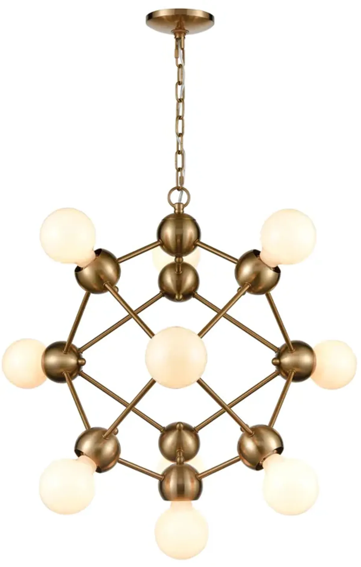 Grow from Here 10-Light Chandelier in Satin Brass