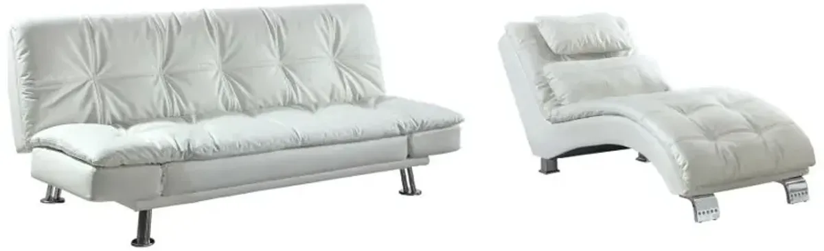 Dilleston Upholstered Chaise White