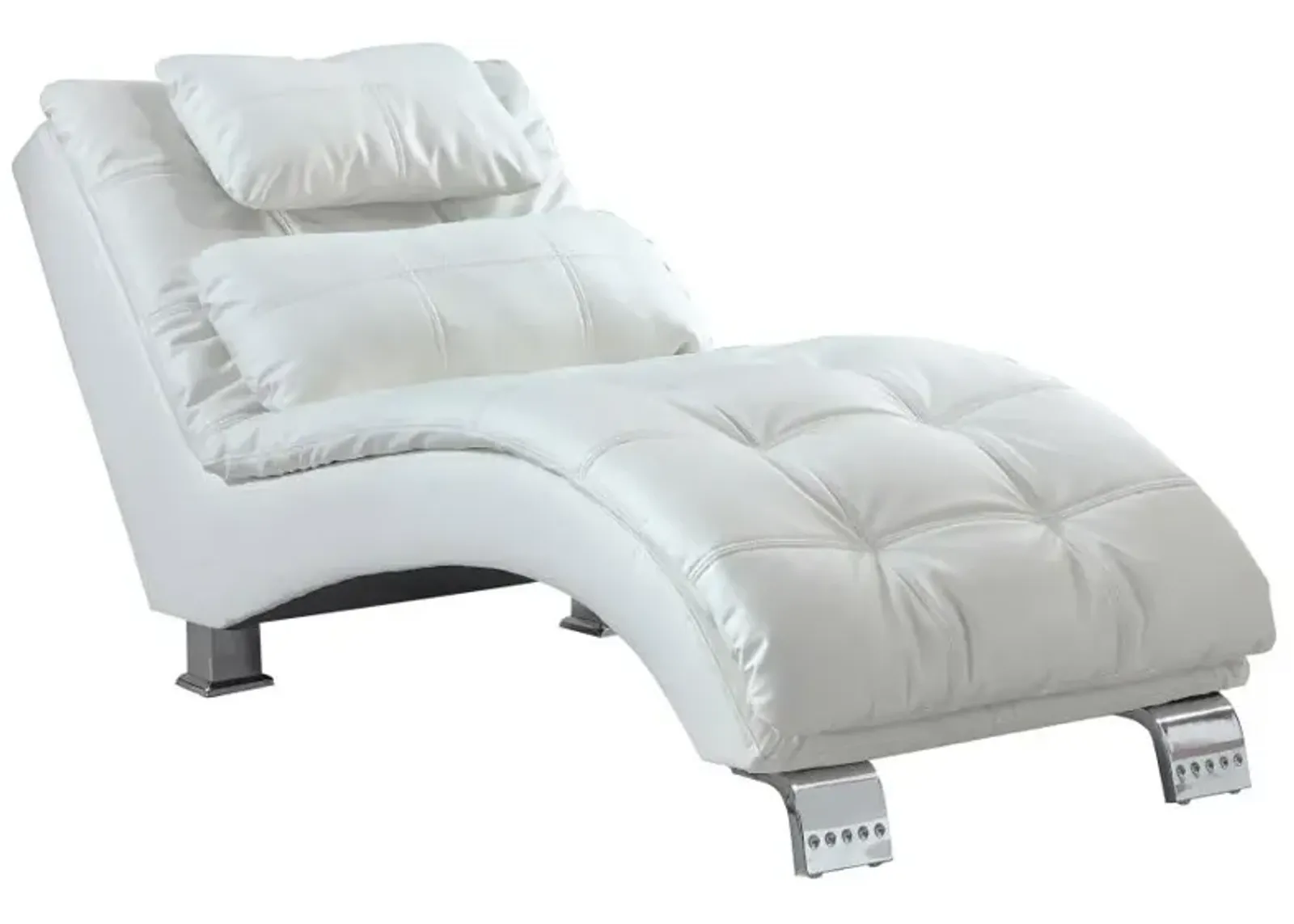 Dilleston Upholstered Chaise White