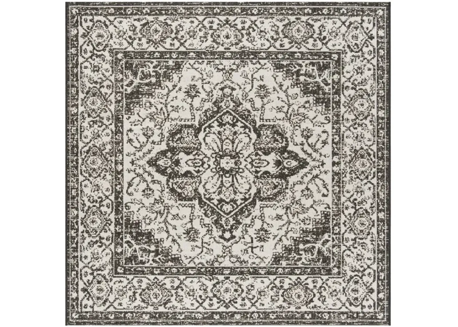 LINDEN 137 Collection LND137A-6SQ Light Grey / Charcoal 6'-7" X 6'-7" Square