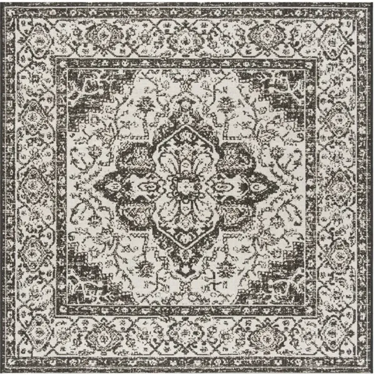 LINDEN 137 Collection LND137A-6SQ Light Grey / Charcoal 6'-7" X 6'-7" Square