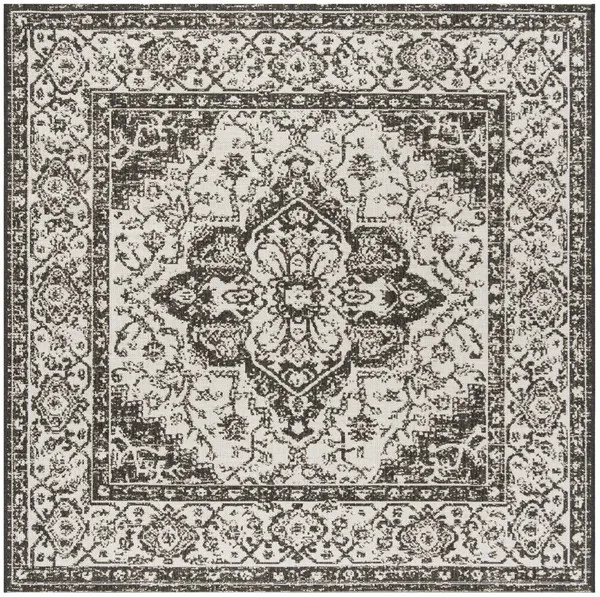 LINDEN 137 Collection LND137A-6SQ Light Grey / Charcoal 6'-7" X 6'-7" Square