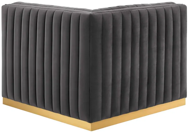 Conjure Channel Tufted Performance Velvet Right Corner Chair