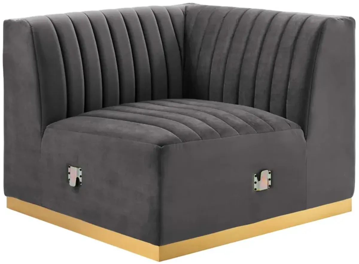 Conjure Channel Tufted Performance Velvet Right Corner Chair