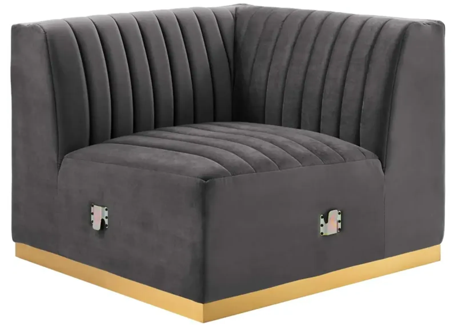 Conjure Channel Tufted Performance Velvet Right Corner Chair