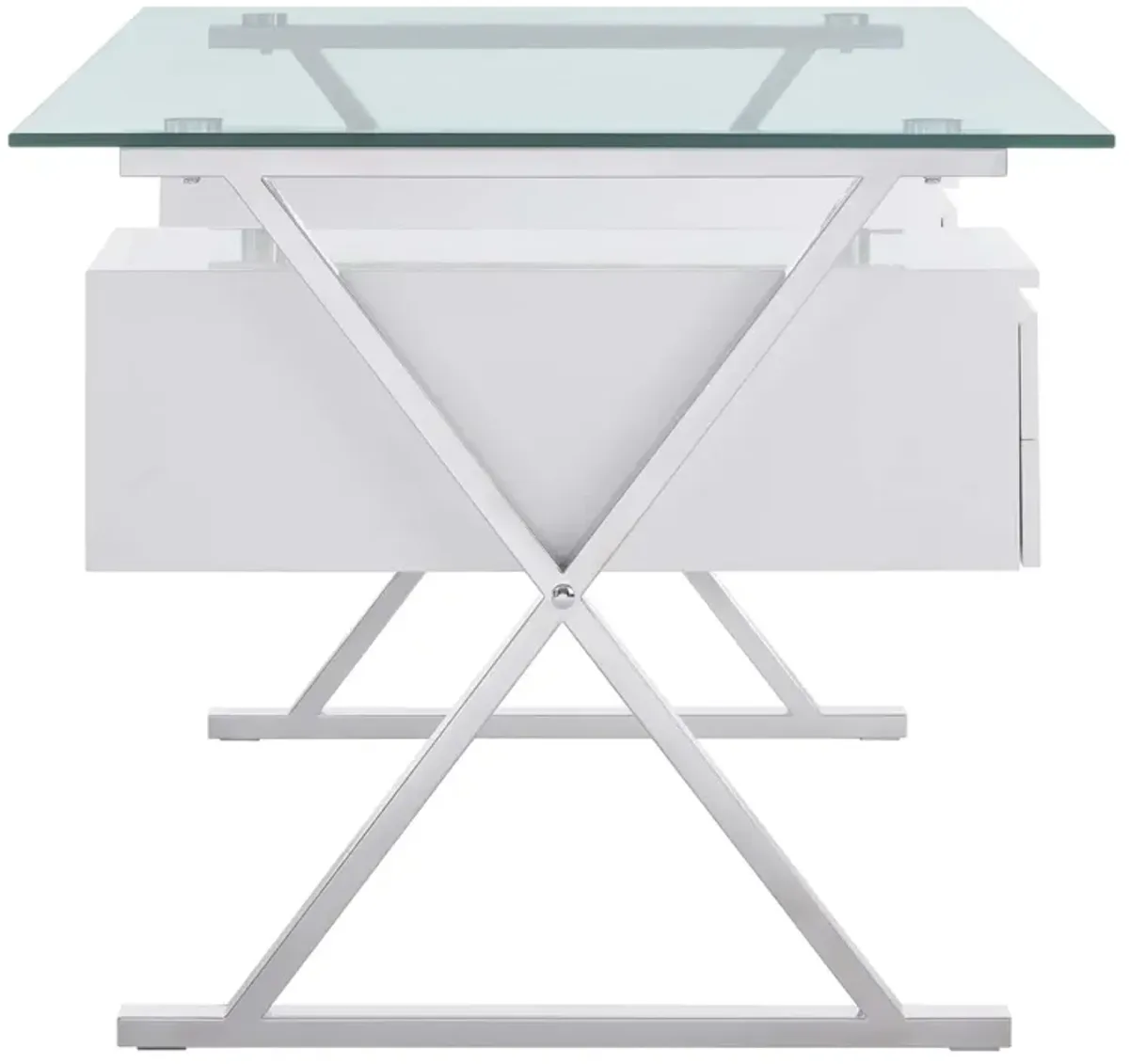 Sector 71" Glass Top Glass Office Desk