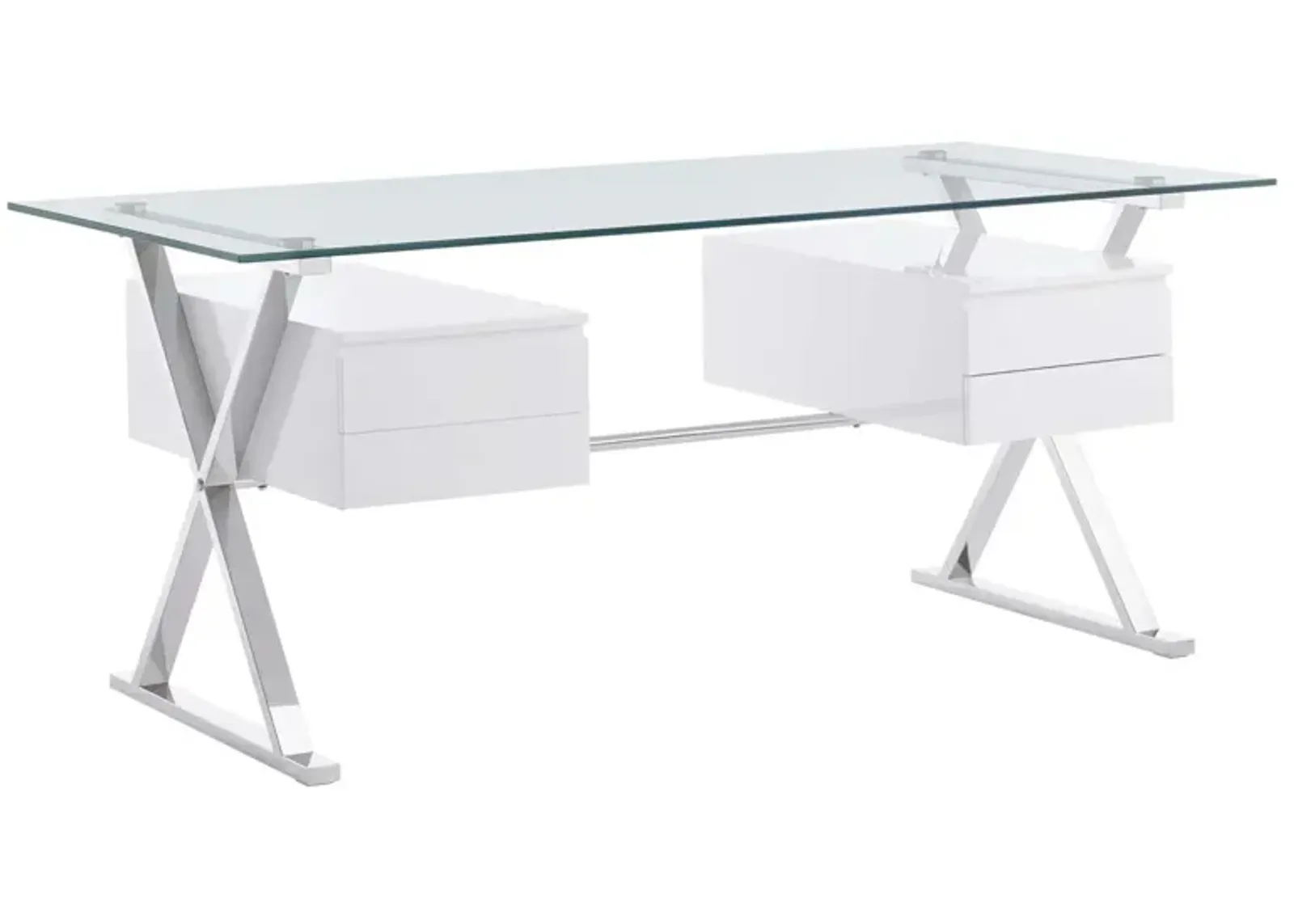 Sector 71" Glass Top Glass Office Desk