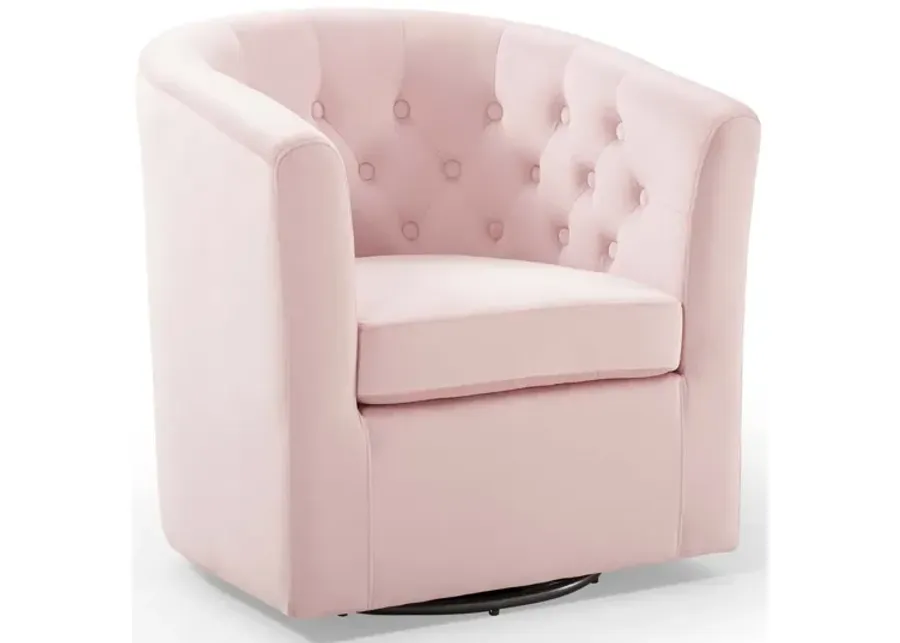 Prospect Tufted Performance Velvet Swivel Armchair