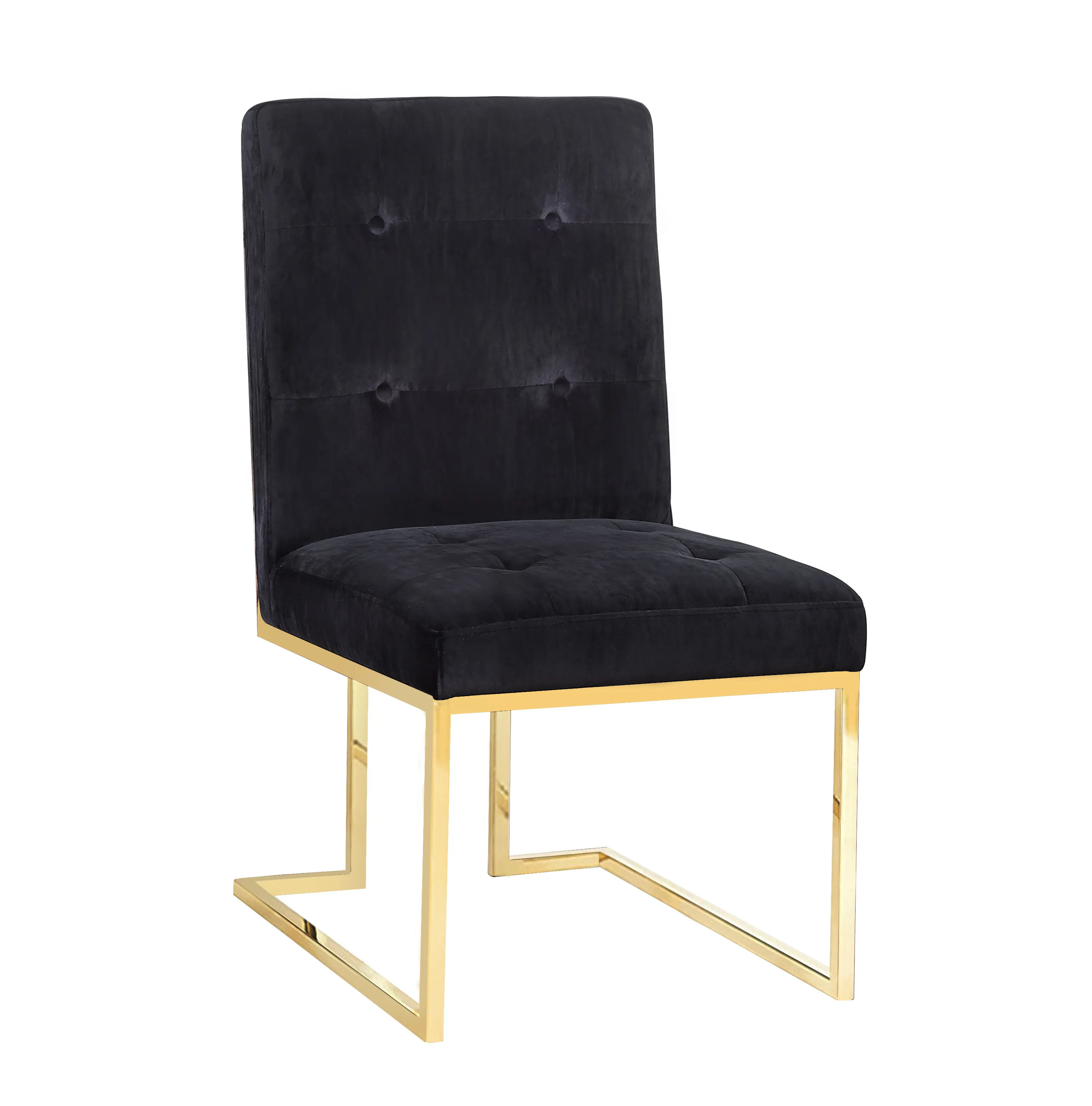 akiko black velvet chair - set of 2