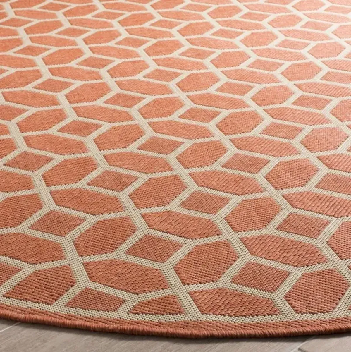 LINDEN 127 Collection LND127P-6R Rust / Creme 6'-7" X 6'-7" Round