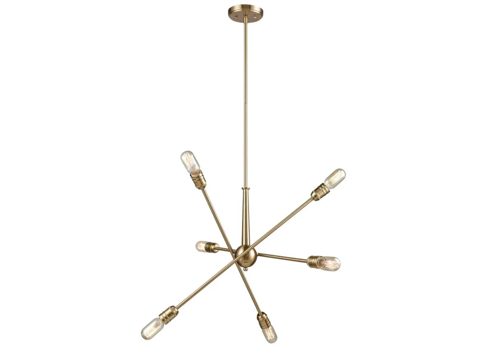 Delphine 28" Wide 6-Light Chandelier - Satin Brass