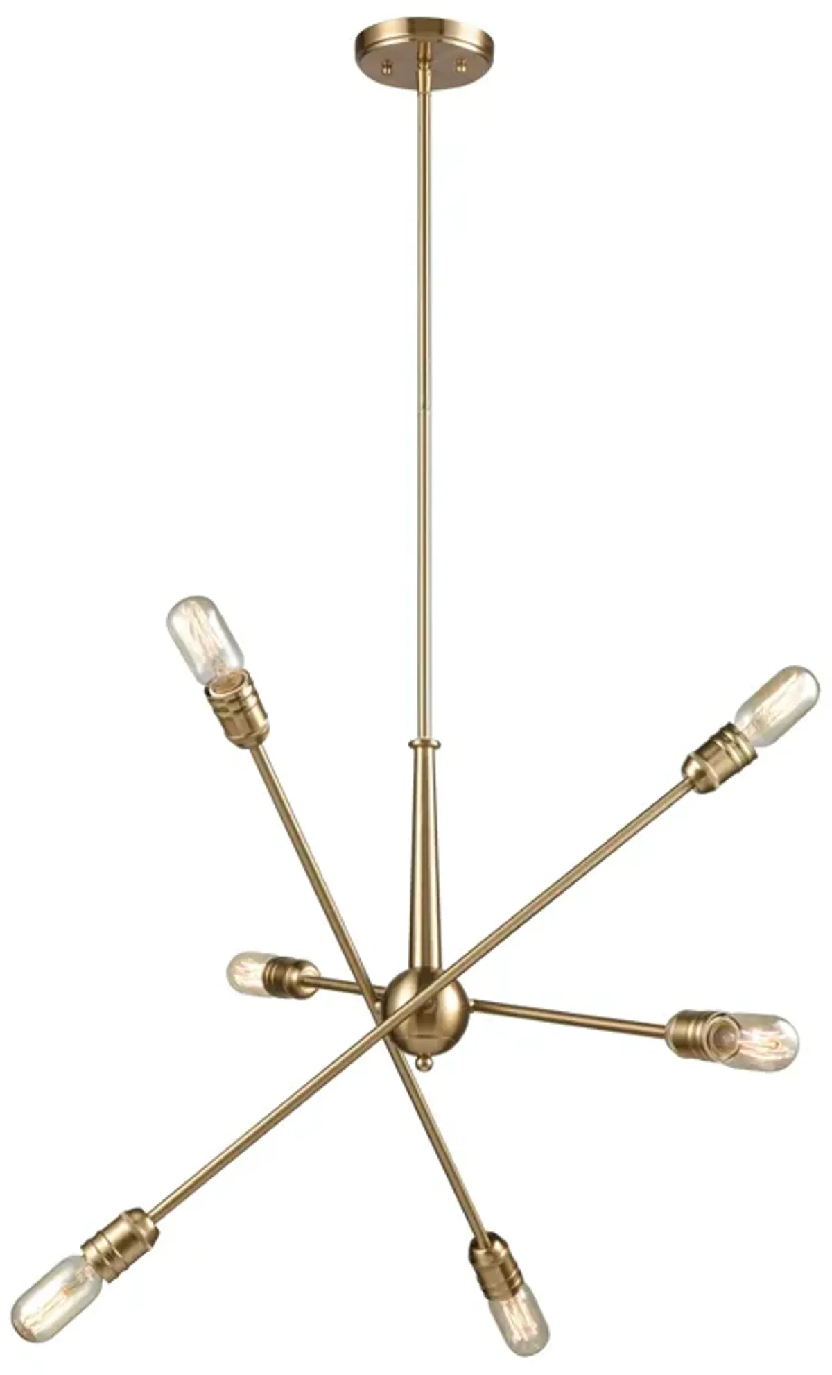 Delphine 28" Wide 6-Light Chandelier - Satin Brass