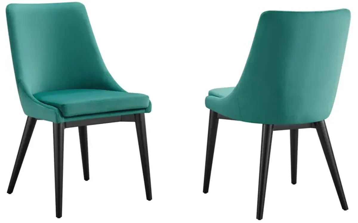 Viscount Accent Performance Velvet Dining Chairs - Set of 2