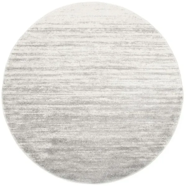 Adirondack Contemporary Ivory / Silver 8' X 8' Round Powerloomed Rug