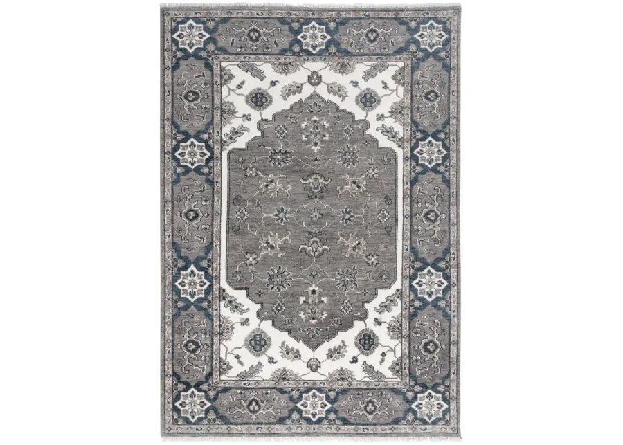 Historia Gray/Ivory Persian/Classic Wool 2' x 3'  Rectangle Rug