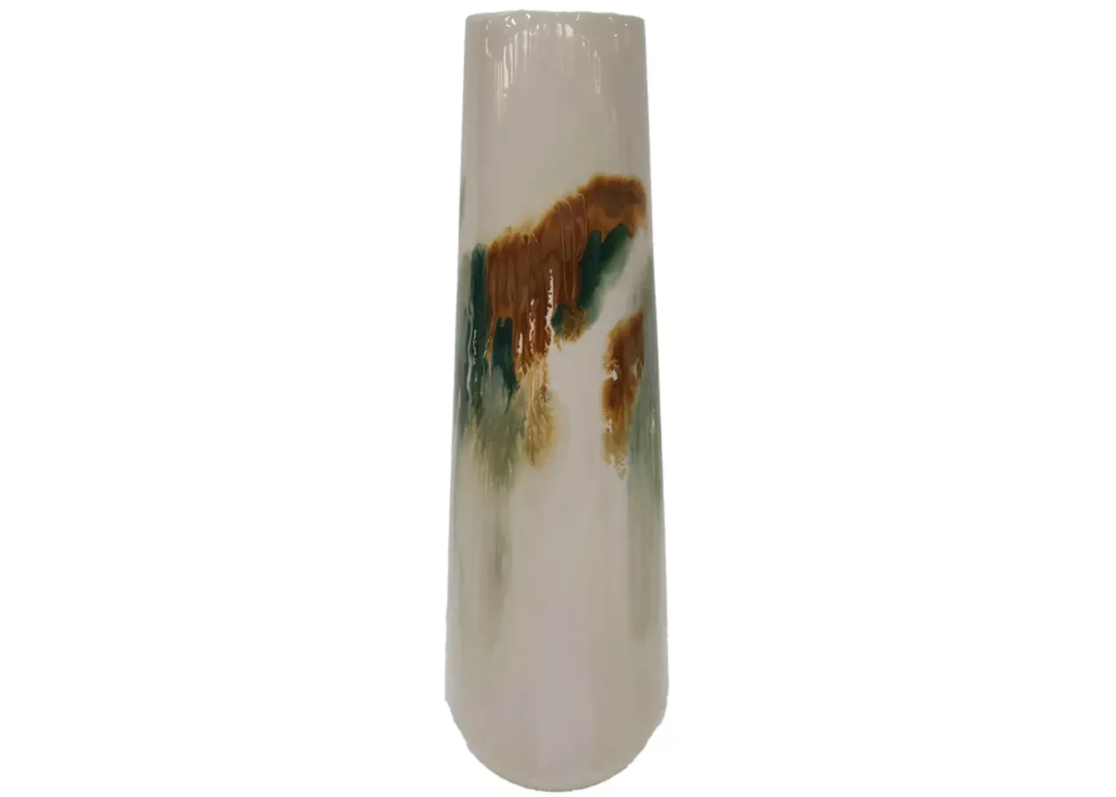 Iron,23"h,colored Stained Vase,white