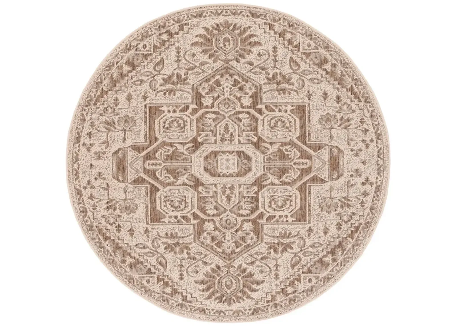 BEACH HOUSE 138 Beige 4' X 4' Round Round Rug