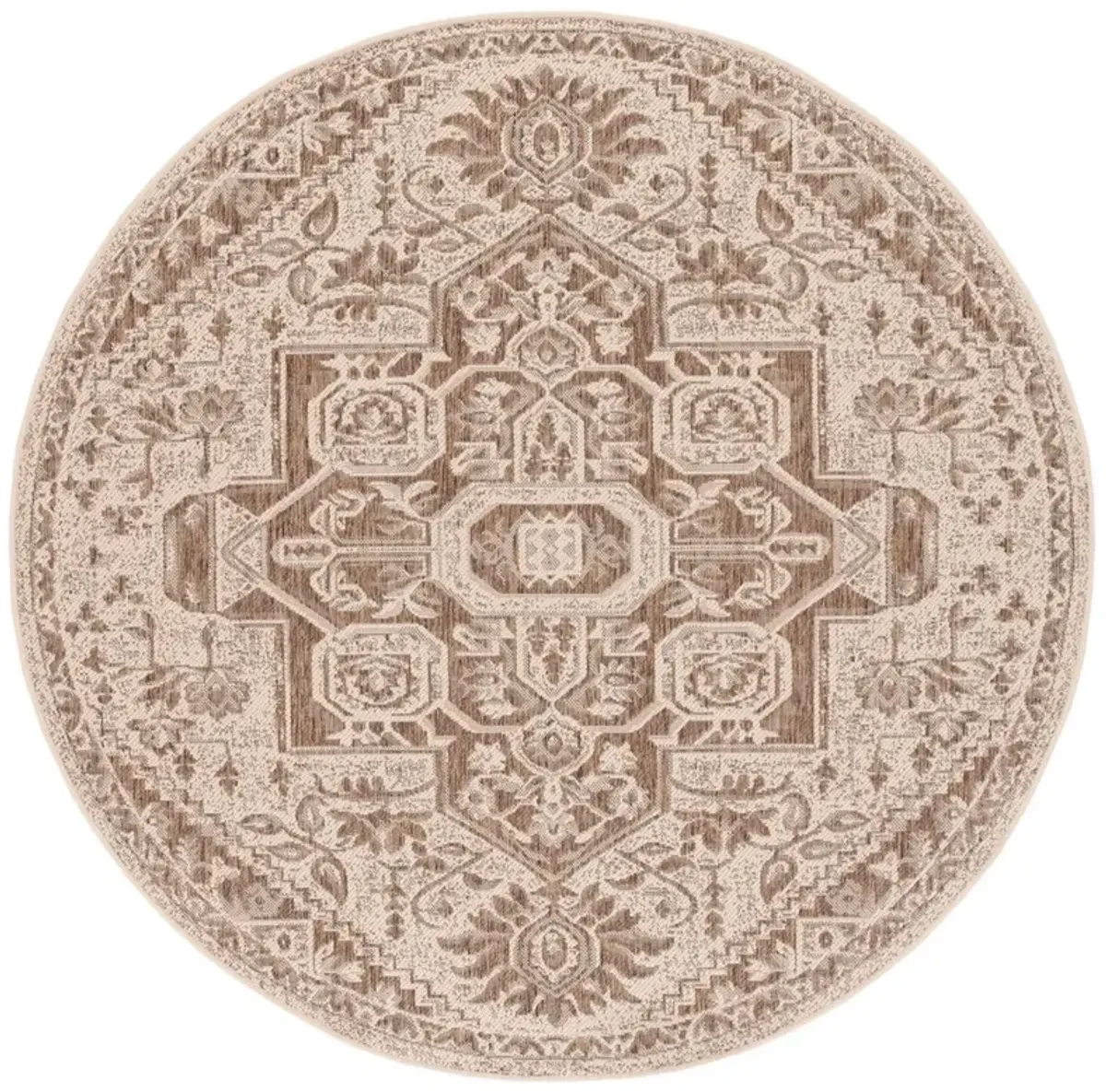 BEACH HOUSE 138 Beige 4' X 4' Round Round Rug