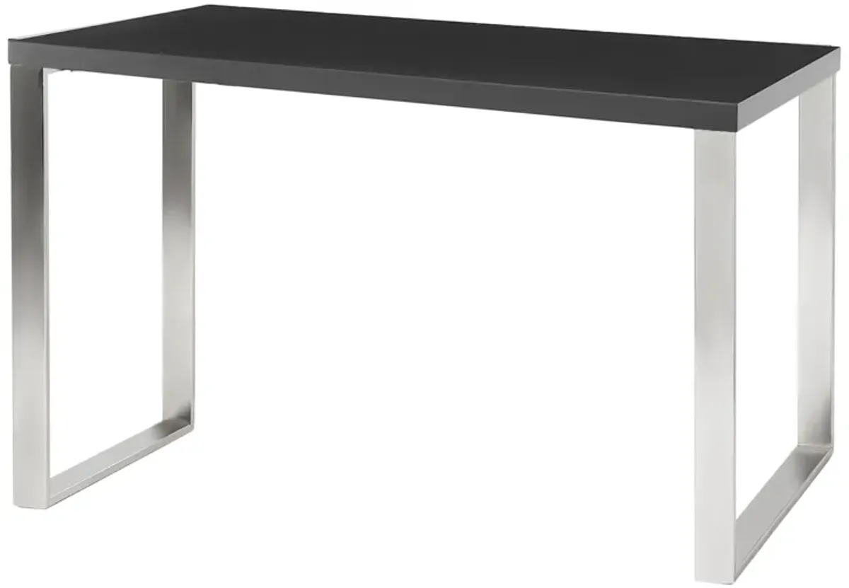 Dillon Desk in Matte Anthracite with Brushed Stainless Steel Base