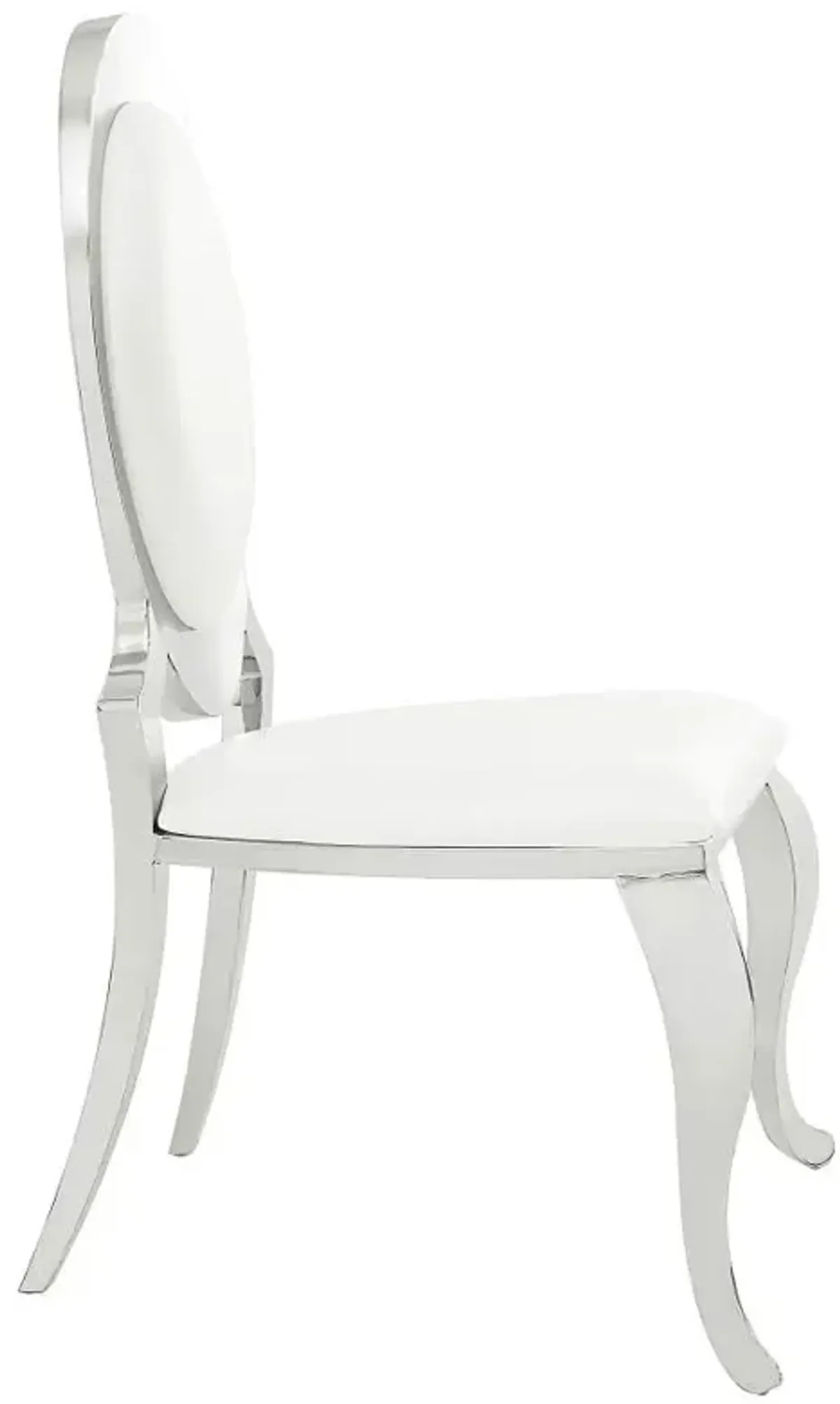 Anchorage Oval Back Side Chairs Cream and Chrome (Set of 2)