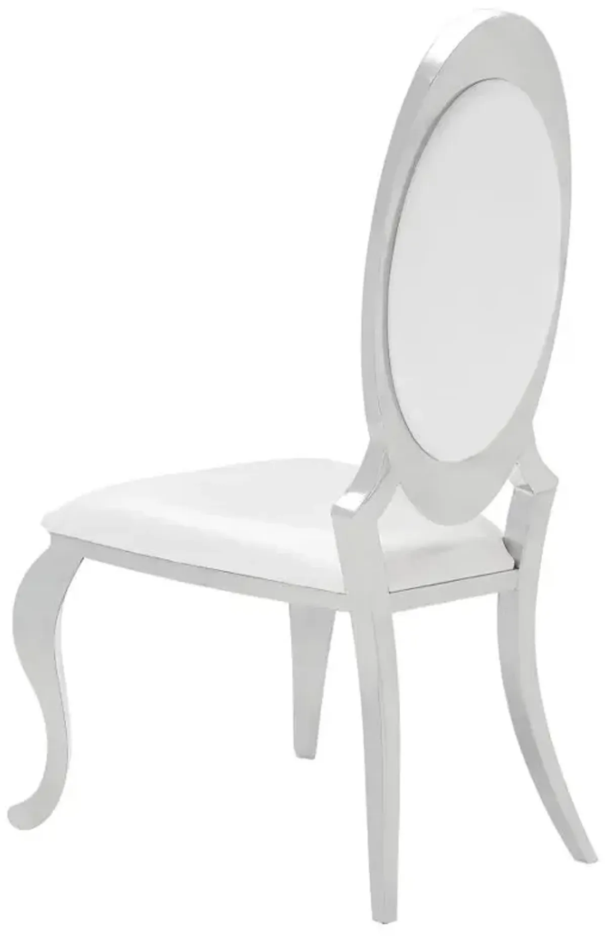 Anchorage Oval Back Side Chairs Cream and Chrome (Set of 2)