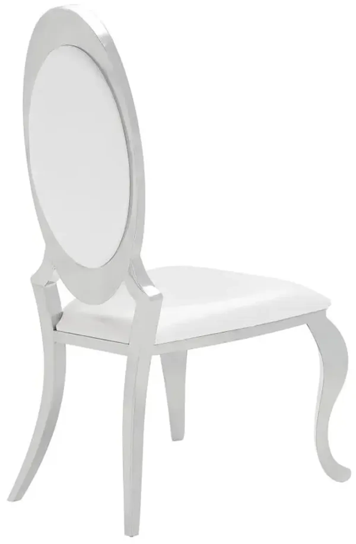 Anchorage Oval Back Side Chairs Cream and Chrome (Set of 2)