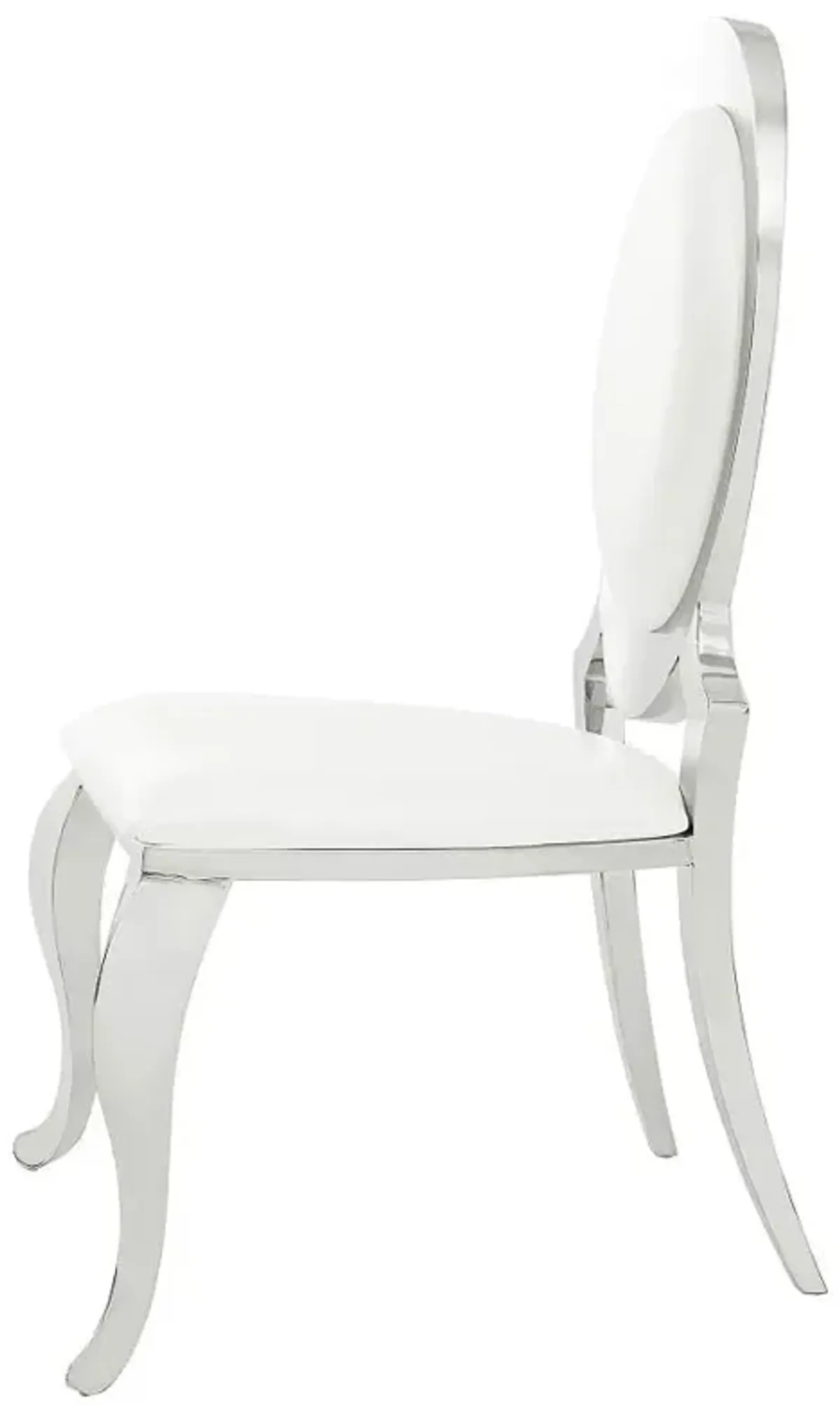 Anchorage Oval Back Side Chairs Cream and Chrome (Set of 2)