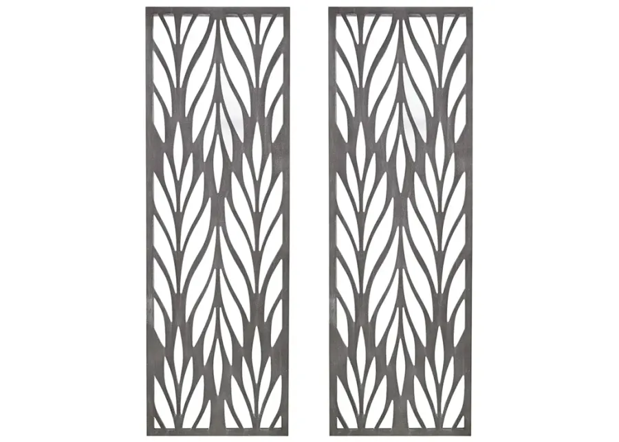 Madison Park Florian Reclaimed Grey Grey Laser Cut Wood 2-piece Panel Wall Decor Set