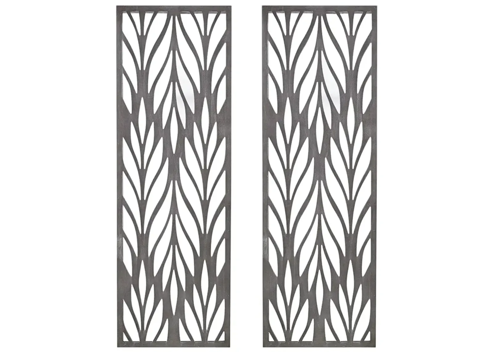 Madison Park Florian Reclaimed Grey Grey Laser Cut Wood 2-piece Panel Wall Decor Set