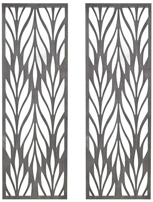 Madison Park Florian Reclaimed Grey Grey Laser Cut Wood 2-piece Panel Wall Decor Set